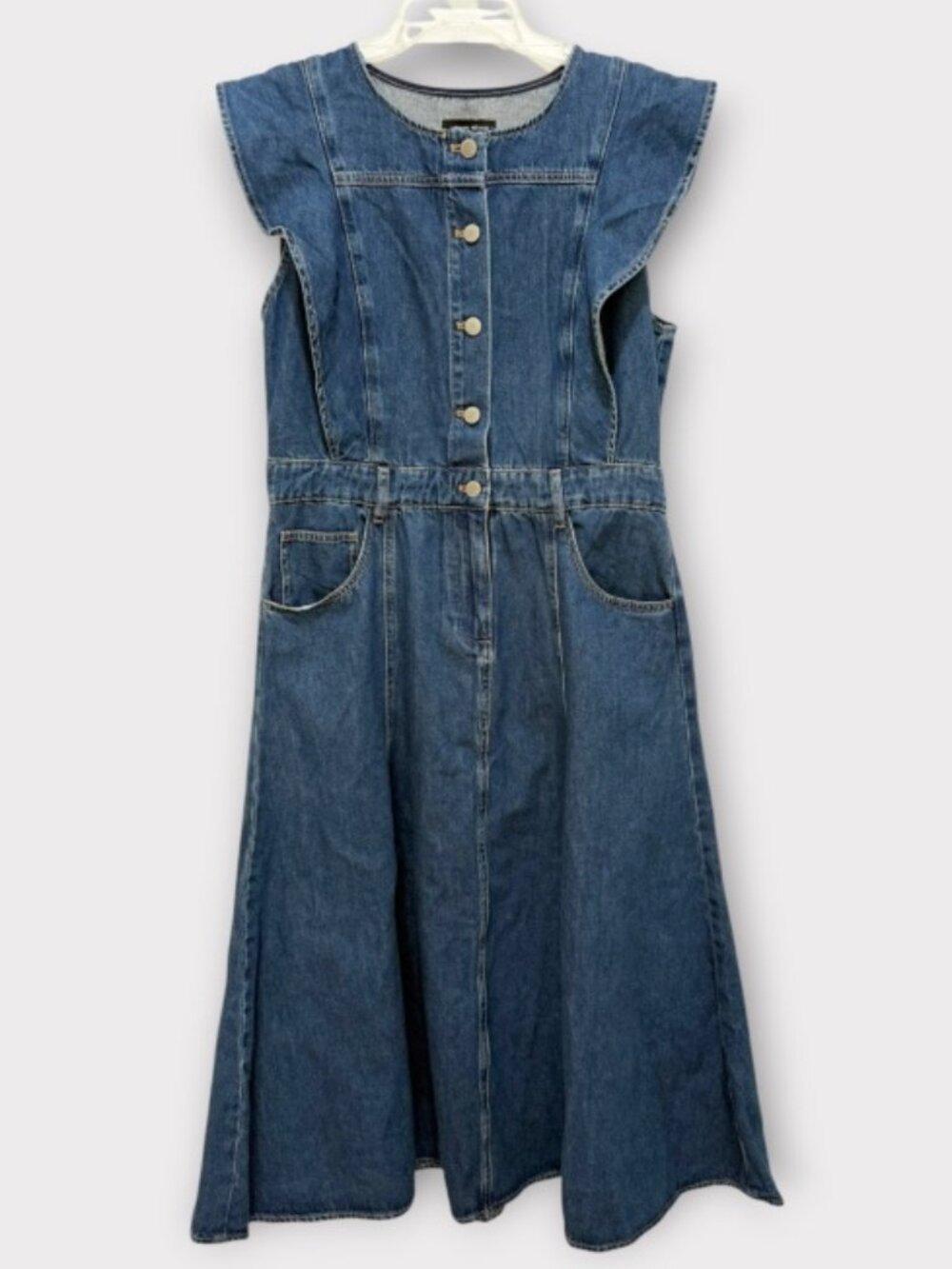 NWT Urban Revivo Blue Denim A- Line Dress Sz 12 - Picture 8 of 8